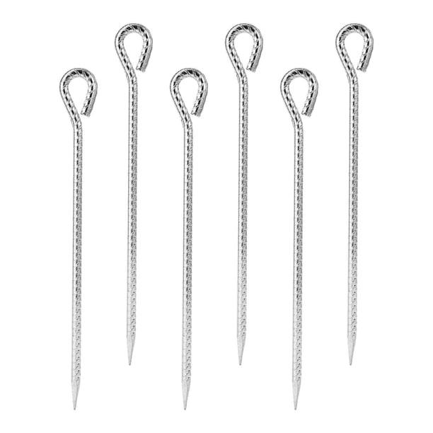 6 estacas para tienda de campaña con gancho, ligeras, para jardín, reutilizables. 30 CENTIMETROS