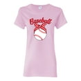thumbnail image 1 of Wild Bobby, Cute Baseball Mom Ribbon Gift, Mother's Day, Women Graphic T-Shirt, Light Pink, 3XL, 1 of 3