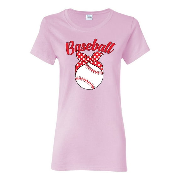Wild Bobby, Cute Baseball Mom Ribbon Gift, Mother's Day, Women Graphic T-Shirt, Light Pink, 3XL