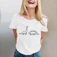 thumbnail image 3 of T Shirts for Women Short Sleeve Crewneck Casual Cute Dinosaur Graphic Tees Funny Dino Shirt Summer Tops, 3 of 5