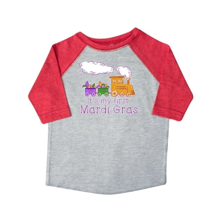 

Inktastic It s My 1st Mardi Gras Train with Jester Hats Gift Toddler Boy or Toddler Girl T-Shirt