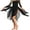 Black, variant on Yartina Women's 13 Panel Chiffon Adult Belly Dance Skirt Asymmetric Side Split Skirt Black One_Size