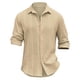 thumbnail image 4 of Men's Solid Color Striped Long Sleeve Shirt Men's Casual Fashion ShirtXL, 4 of 4