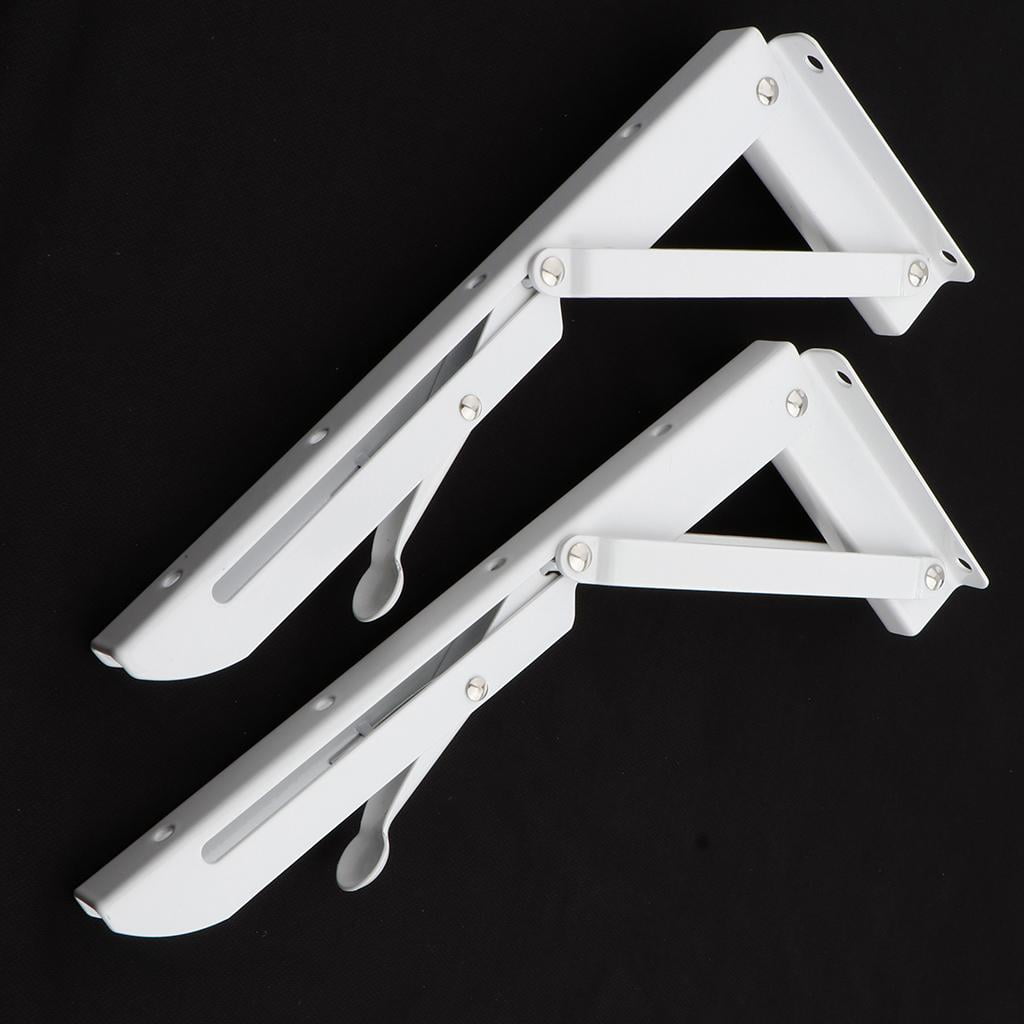 WLPZXP 2 Pieces Folding Shelf Brackets K Type Spring Steel Brackets Shelf Hardware 10inch