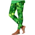 thumbnail image 3 of Todays Sales BiZtdJrK Butt Lifting Leggings for Women St Patricks Day Funny Shamrock Graphic Legging Pants Stretchy High Waist Workout Tights Yoga Pants Green S, 3 of 5