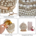 thumbnail image 2 of Evening Bag for Womens Artificial Pearl Glitter Rhinestones Tassel Round Ball Clutch Purse Handbag, 2 of 7