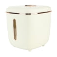 thumbnail image 1 of Contenedor de arroz con cilindro medidor, gran capacidad, sellado, tipo prensa, para cocina doméstica, 11 kg, color blanco, 1 of 13