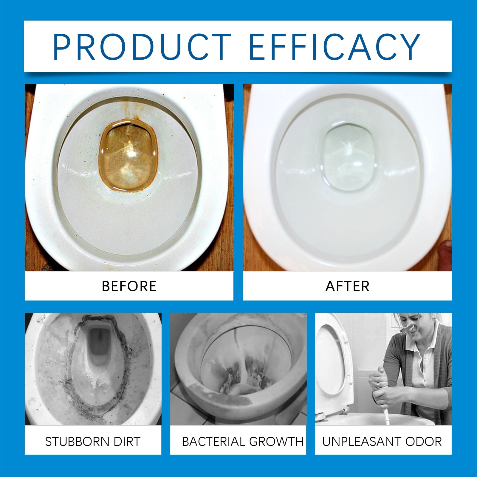 Alvantor Foam Toilet Cleaner - Self Activating Cleaning Powder Powerful Decontamination Household Deodorant Cleaner, 3.53oz