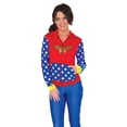 thumbnail image 2 of DC Super Hero Girls Wonder Woman Fitted Hoodie Costume, Red Blue, Small/Medium, 2 of 2