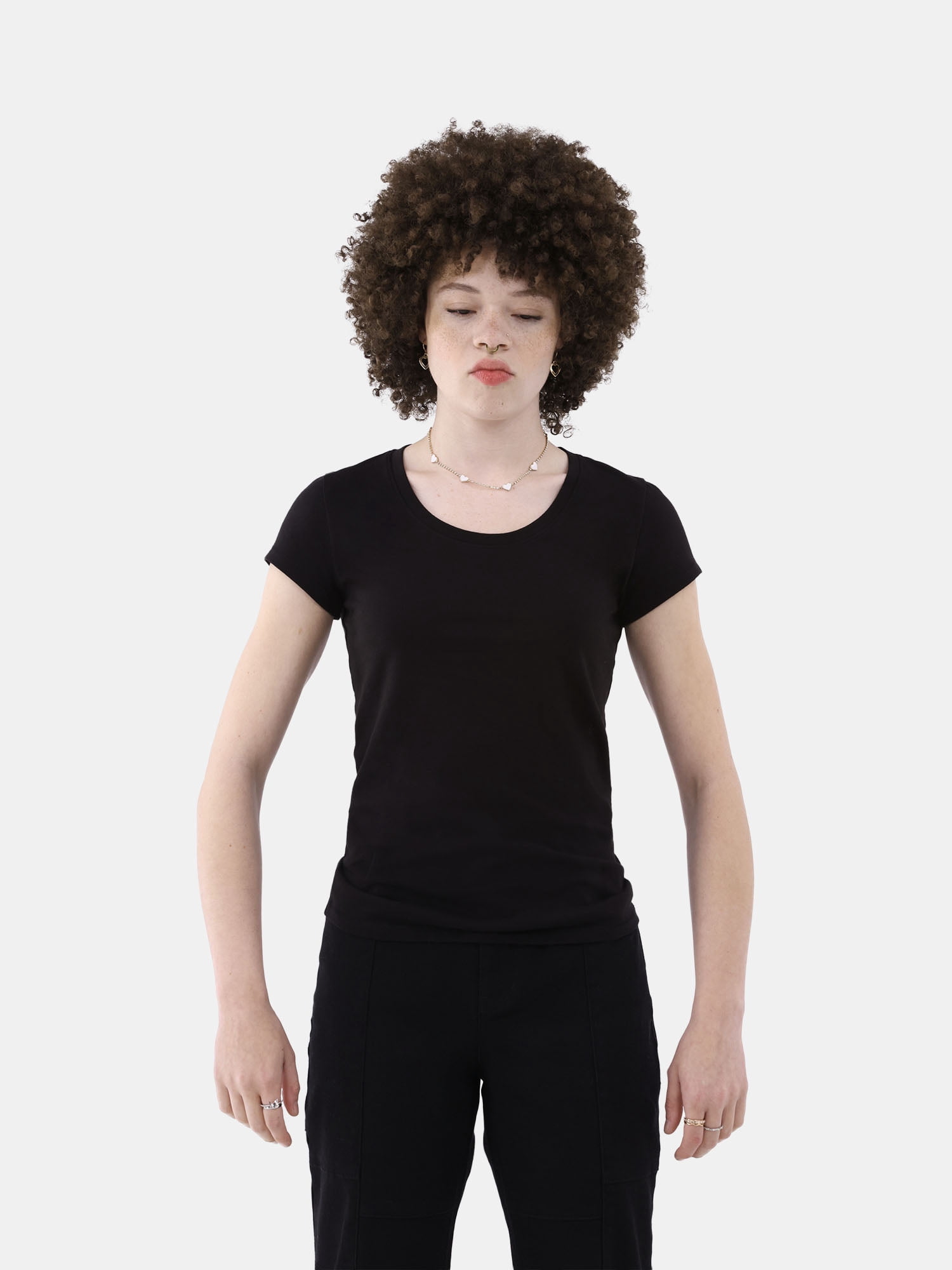 No Boundaries Short Sleeve Scoop Neck Tee, Women's XXS-XXXL
