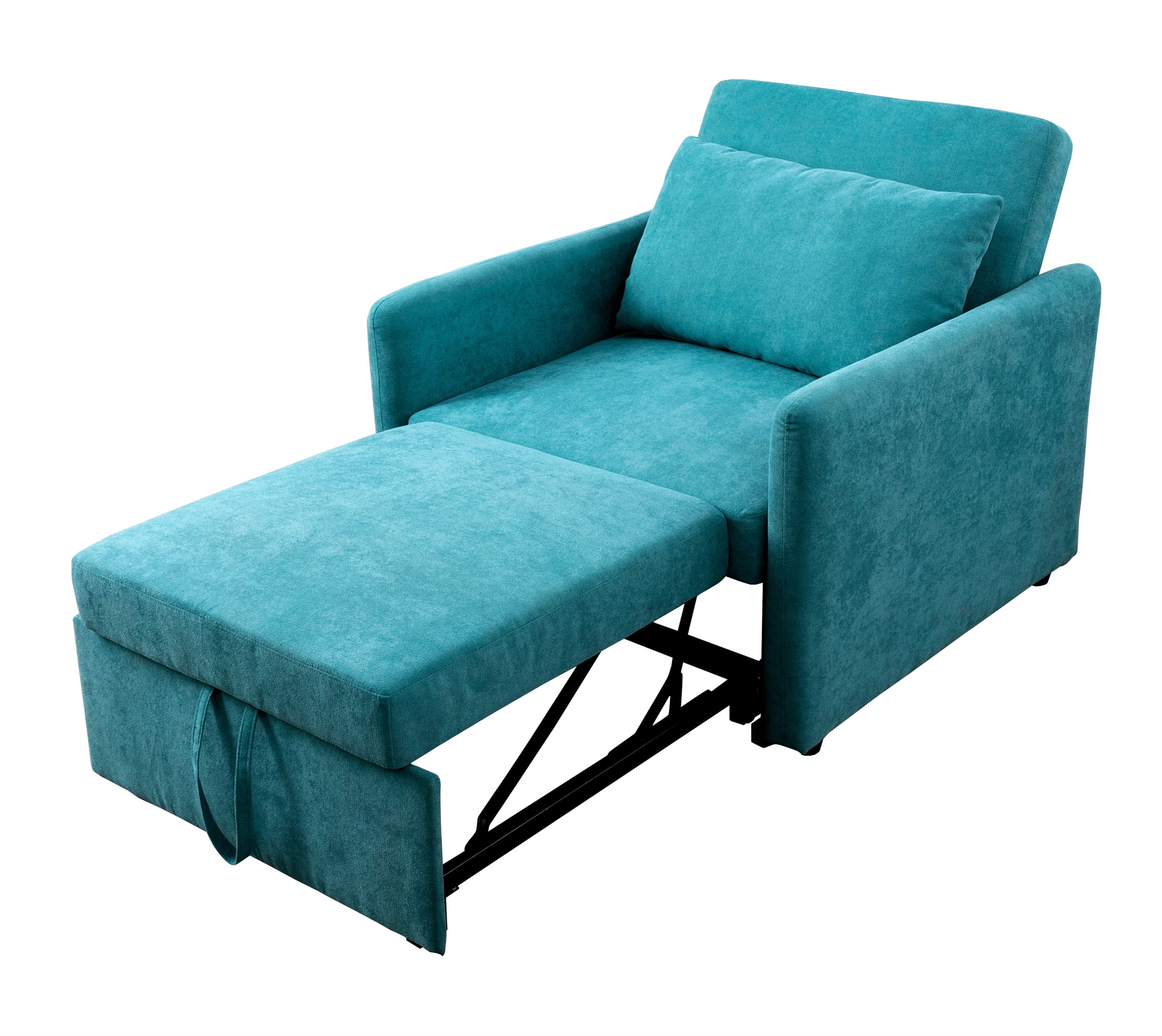Aukfa 36" Chaise Futon Convertible Sofa Bed, Pull Out Sleeper Chair Bed for Home Office, Lint, Green