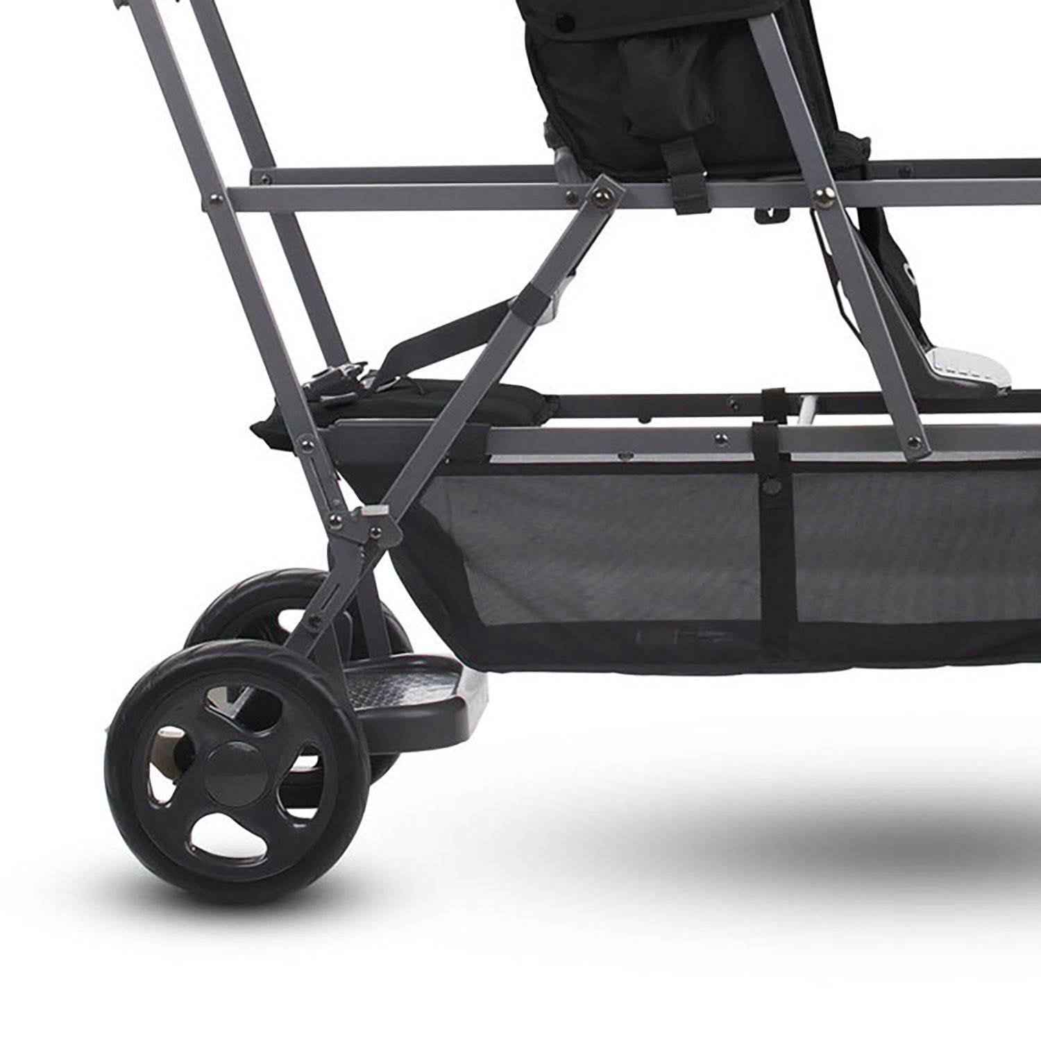 Joovy Big Caboose Graphite Convertible Tandem Sit Stand Triple Stroller Black Walmart