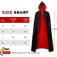 thumbnail image 5 of Vampire Cape Cloak Unisex Halloween Cloak Costume Black And Red Reversible Hooded Cloak Adult Kids 26-27s, 5 of 5