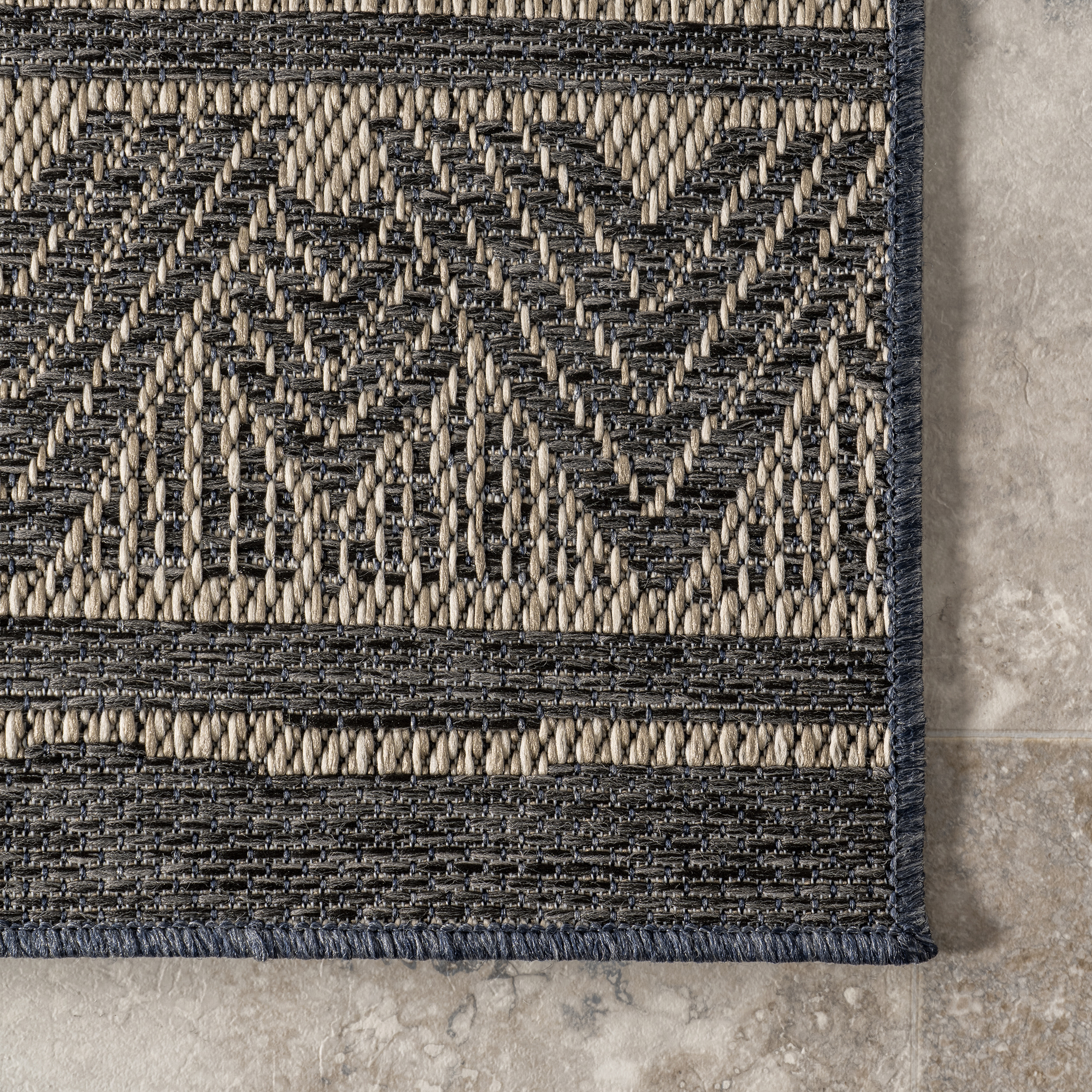 nuLOOM Maia Striped Tribal Indoor/Outdoor Area Rug, 8' x 10', Charcoal - image 5 of 9