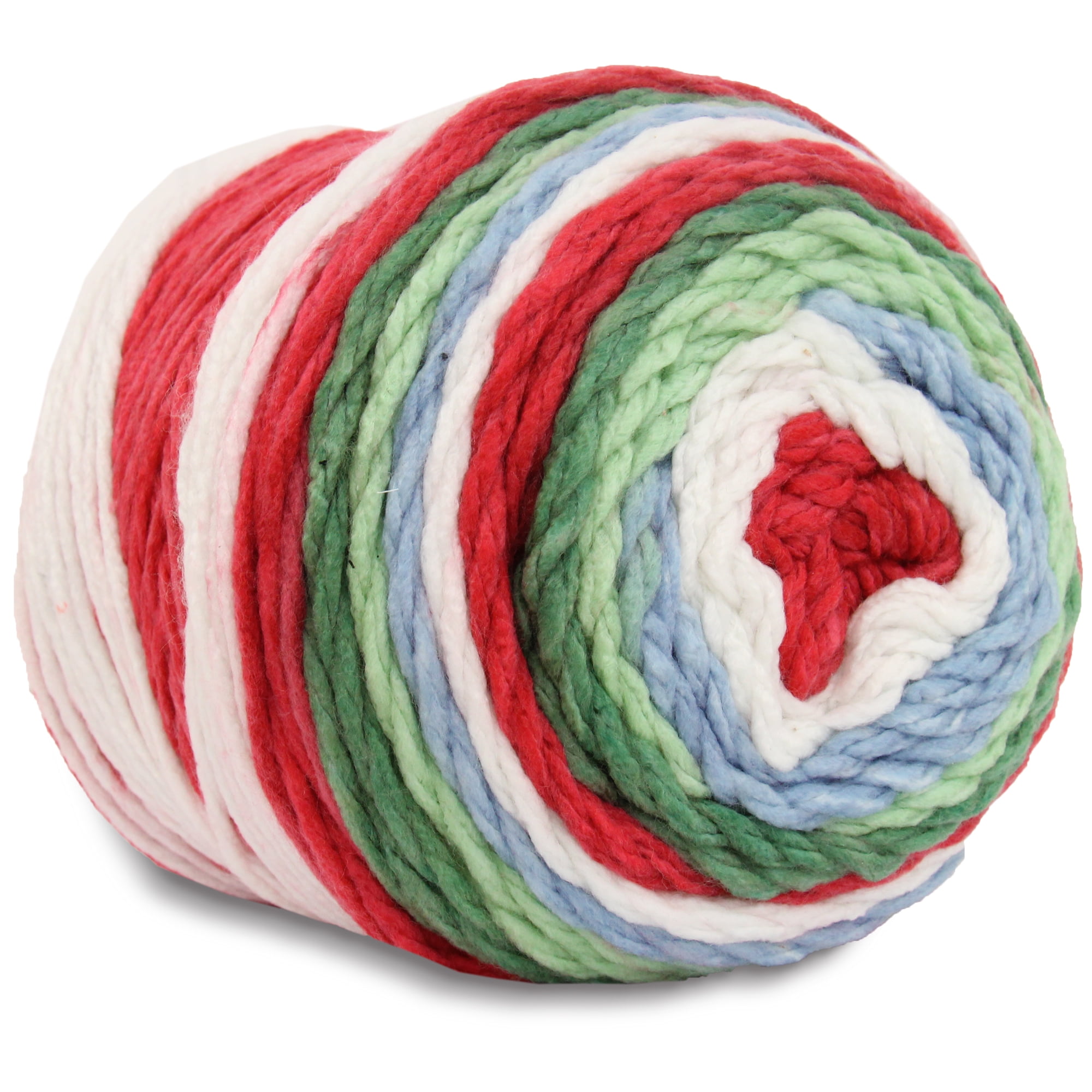 ThreadArt Ombre Yarn - Big Chunky Yarn Cake, 300g (316 Yards) – Thick Super Bulky #6 for Knitting & Crochet - Variegated 100% Soft Acrylic Fiber - Holiday 10