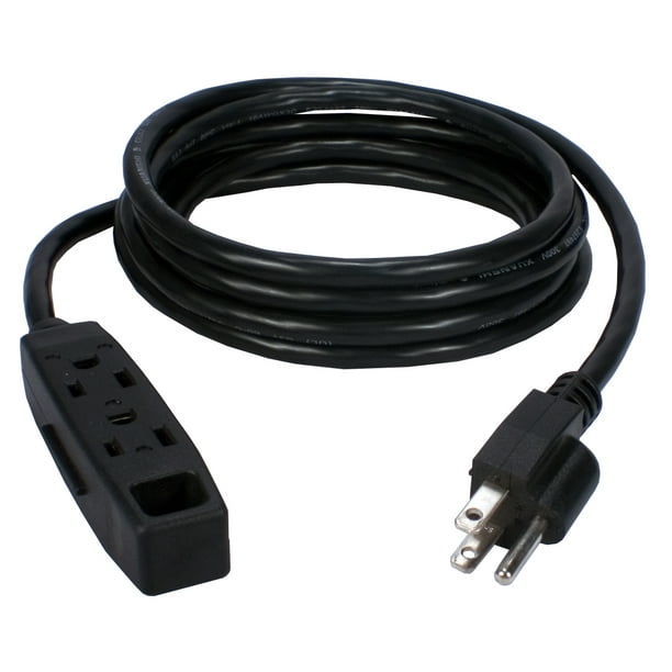 Qvs 3 Outlet 3 Prong 6ft Power Extension Cord Walmart Com Walmart Com
