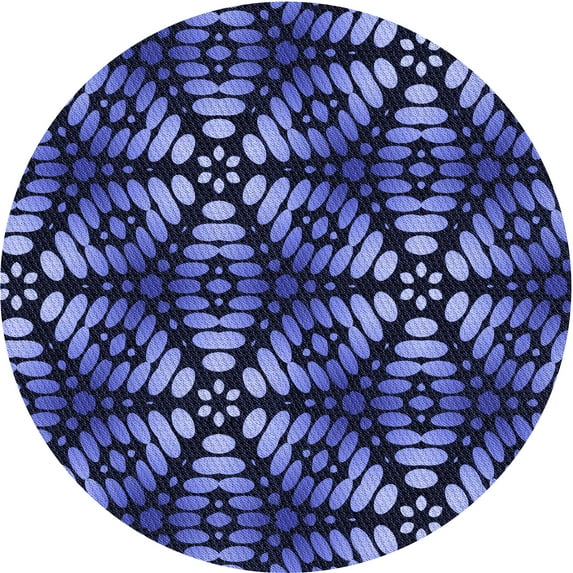 Ahgly Company Indoor Round Patterned Light Slate Blue Area Rugs, 8' Round