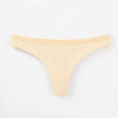 Dasayo Cotton Panties for Women Clearance $1 Yellow Cheeky G-String Low Waist Thong Tanga Panties for Plus Size Women L