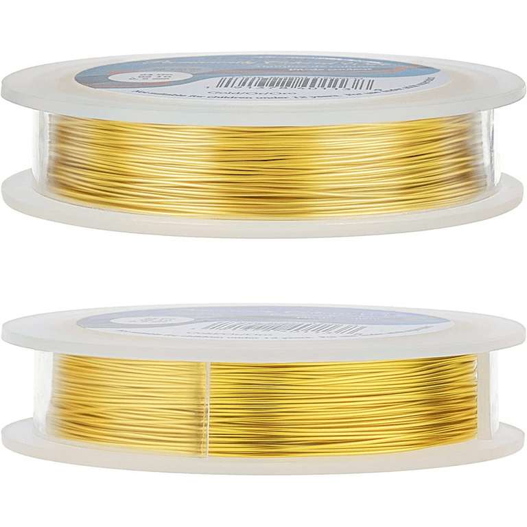 BENECREAT 24 Gauge Craft Jewelry Wire Gold Wire Copper Wire Tarnish  Resistant for Beading Jewelry Making, 98 Feet/33 Yard