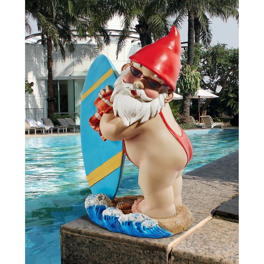 The Shredder Surfer Dude Gnome Statue by Design Toscano