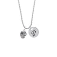 thumbnail image 2 of Delight Jewelry Silvertone Crabs Spinner Silvertone Script Initial Disc - P - Charm Necklace, 20"+3", 2 of 4