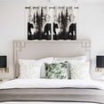 thumbnail image 4 of Rustic Bear Kitchen Curtains Short 45 Inch Length, Vintage Country Wildlife Forest Mountains Grommet Top Bedroom Living Room Curtains, Light Filtering Cafe Curtain Drapes 2 Panels Set 84''x45'', 4 of 9