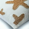 thumbnail image 2 of The HomeCentric Decorative Pillow Cover, Ivory White Pillow Covers With Zipper Pack of 2, 16x16 inch (40x40 cm), Linen Cushion Cover, Starfish, Beaded, Beach Style Decorative - Gold Starfish, 2 of 4