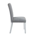 thumbnail image 4 of Classic Look Side Chairs 4pc Set Gray Fabric Antique White Finish Wood Frame Dining Furniture, 4 of 6