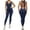 Navy, variant on Womens Jumpsuit Solid Color Yoga Workout Sport Bodysuits & Jumpsuits Crisscross Backless Date Night Rompers