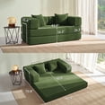 thumbnail image 4 of YINIX 62.9"  Sofa Couch with Two Pillows,  Comfy Modular Convertable Sofa Bed for Living Room and Small Spaces, Green, 4 of 9
