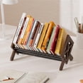 thumbnail image 2 of ART-GIFTREE Desktop Bookshelf Organizer, Wood Office Tabletop Book Storage Rack, Tilting Bookcase for Books/CDs/Magazine Display (Black), 2 of 7