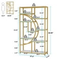 thumbnail image 5 of Bookshelf Modern 5 Tier Etagere Bookcase, Freestanding Tall Bookshelves Display Shelf Storage Organizer with 9-Open Storage Shelf for Living Room, Bedroom, Home Office, 5 of 5