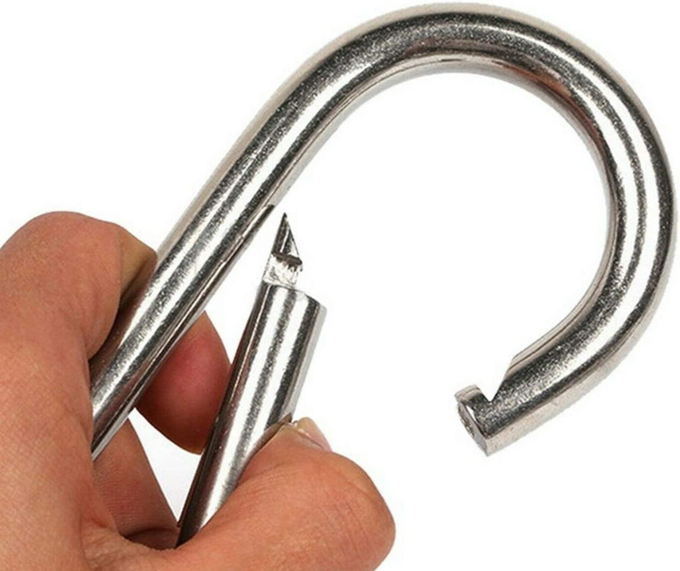 Large Carabiner Clip,5-1/2 Inch Heavy Duty Stainless Steel Spring Snap Hook  for Outdoor Living,Gym,Boating,Hammock 