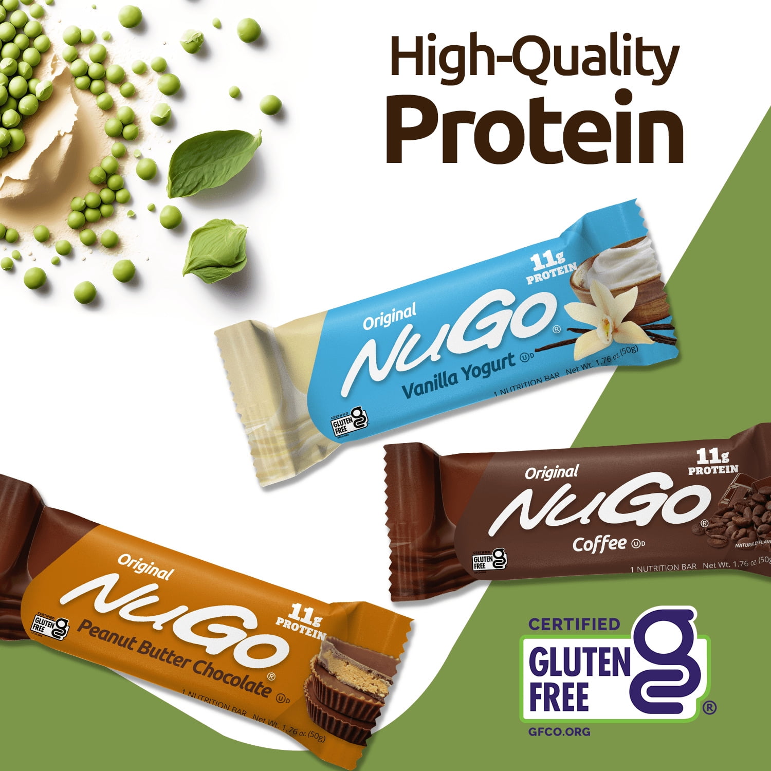 NuGo Original Protein Bar, Churro, 11g Protein, Gluten Free, 15 Count
