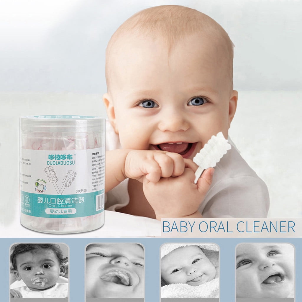 Baby gauze oral care brush baby disposable oral coating brush 30