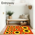 thumbnail image 3 of ODIKA 2'x3' Machine Washable Non-Slip Area Rug, Blooming Sunflower Field Bath with Vibrant Petals Design High Traffic Rug, Red, 703360, 3 of 7