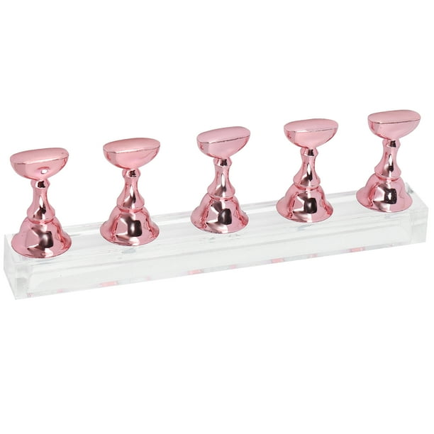 Soporte de práctica para exhibición de arte de uñas, soporte magnético para puntas de uñas, juego de herramientas de manicura, rosa