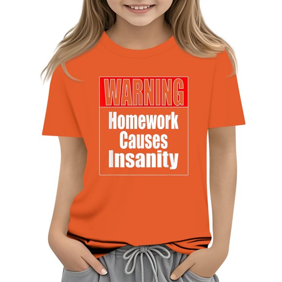 Grblisyd First Day of School Girls Boys T Shirts Kids Summer Letter Print Crewneck Tops Short Sleeve Cute Tees 5-14 Years