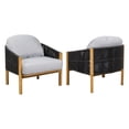 thumbnail image 4 of Olurrisa Outdoor Wood Club Chair, Dark Gray Rope with Gray Cushion, Set of 2, 4 of 8