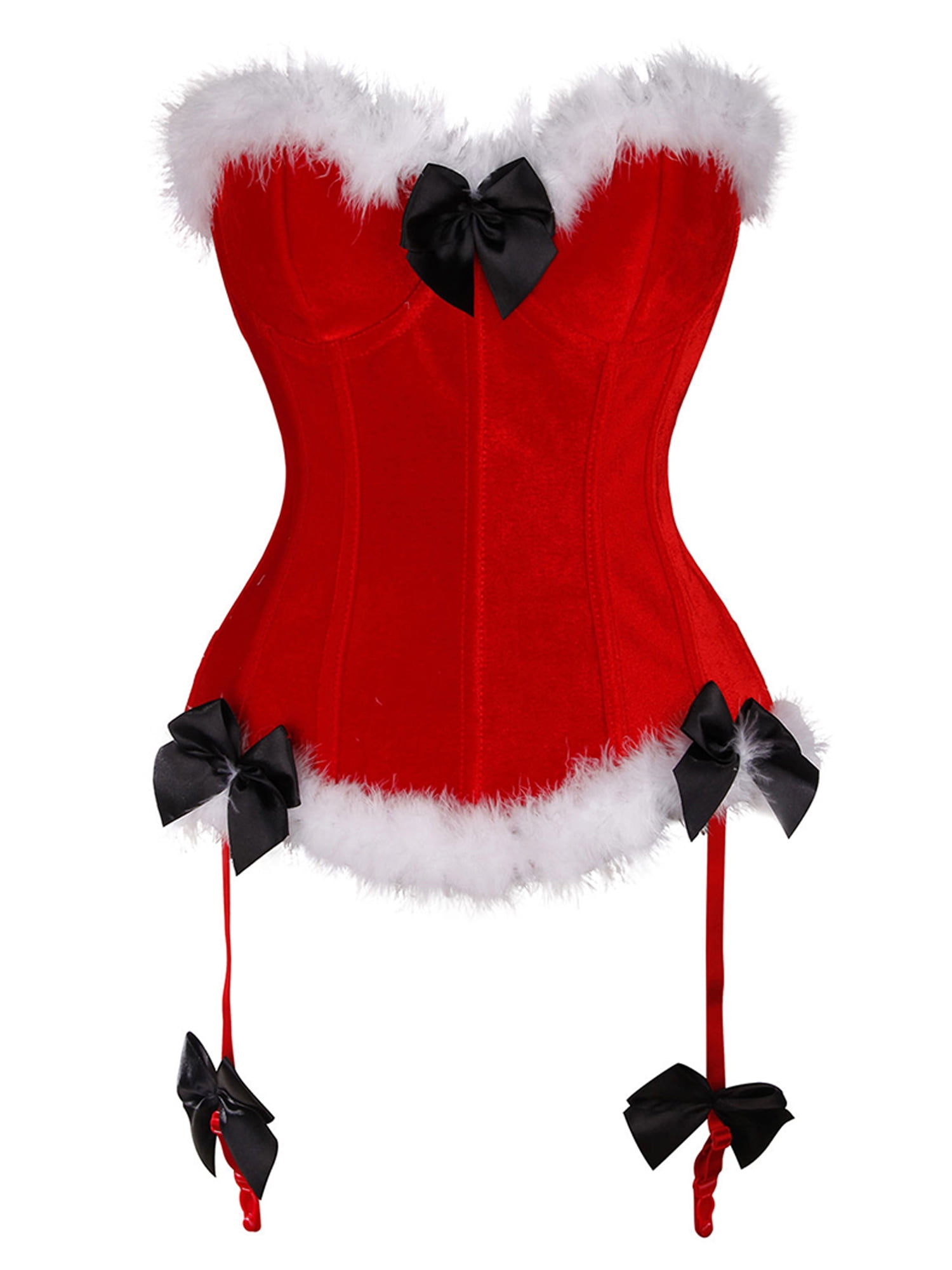 Christmas Cosets Santa Costume for Women Plus Size Corset Bustier Red Naughty Christmas Costumes 