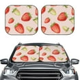 thumbnail image 2 of Kll Strawberries Windshield Sun Shade 2-Piece Foldable Car Front Window Sunshade For Most Sedans Suv Truck - Auto Sun Blocker Visor Protector Blocks Max Uv Rays - Large, 2 of 7