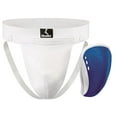 thumbnail image 3 of Mueller Sports Medicine Youth Athletic Supporter with Flex Shield Cup, White/Blue, Youth Large, 3 of 6