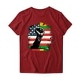 thumbnail image 4 of Itsame 4th of July Shirts Women Independence Day Short T-Shirt Sleeve American Flags Printed Short Sleeve Top Wine Size L, 4 of 4