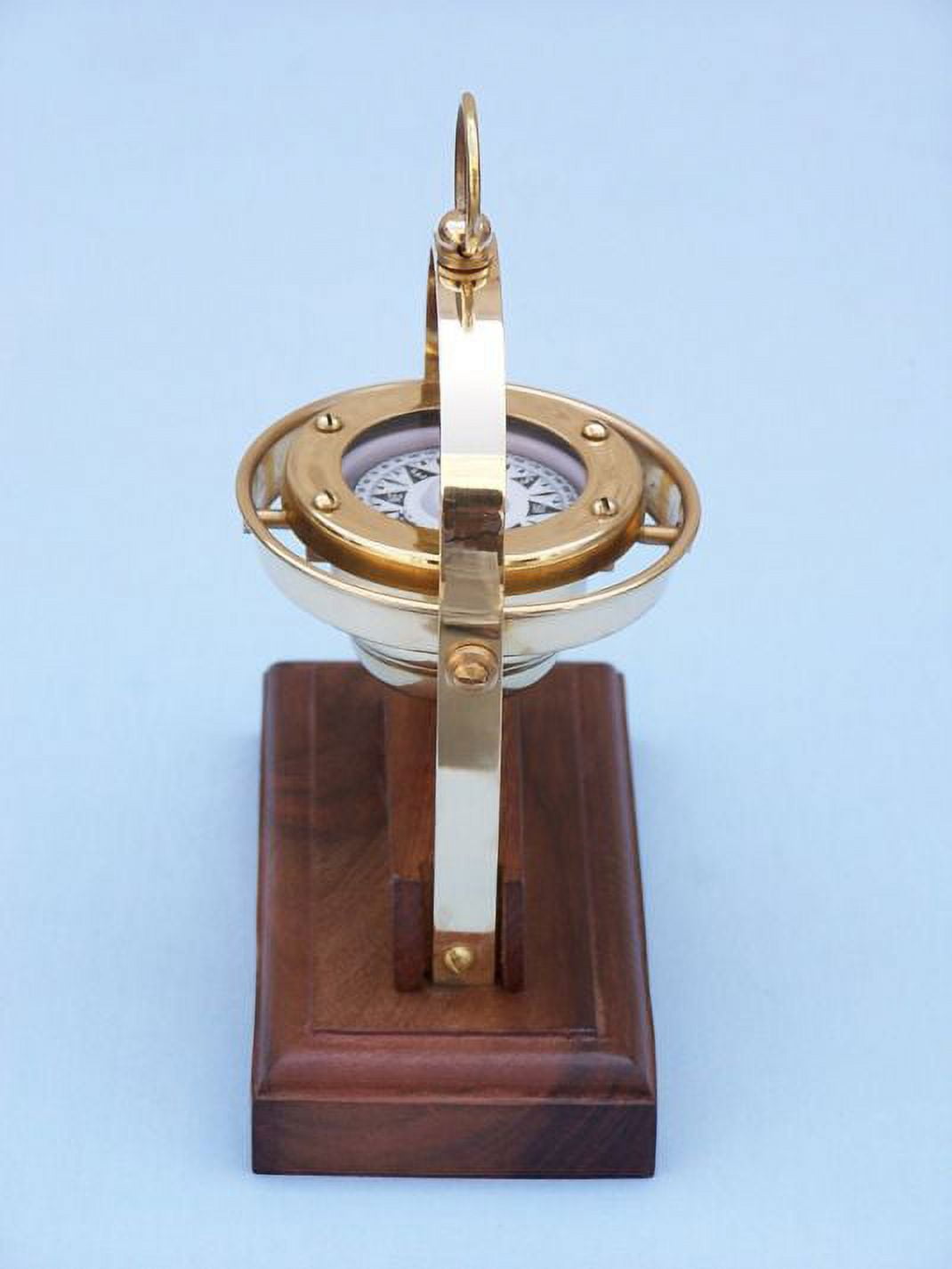 Hampton Nautical 3xglass-101 Antique Brass Executive Desk Gimbal Compass 8" Nautical Home Decoration, 8"