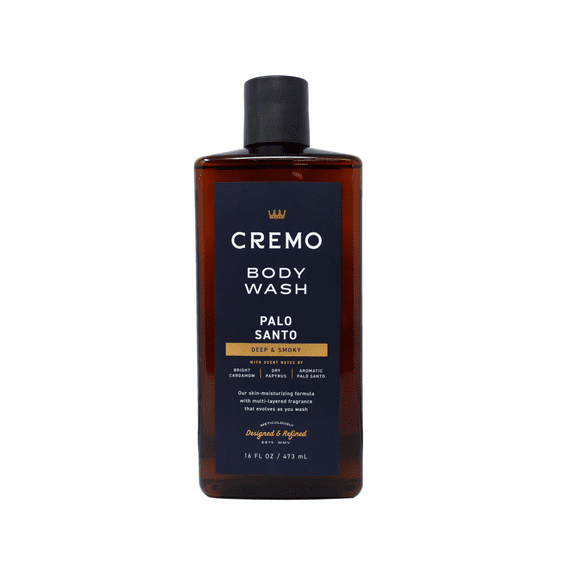 Cremo Body Wash Men, Notes of Bright Cardamom, Dry Papyrus and Aromatic Palo Santo, 16 Fl Oz
