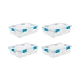 thumbnail image 1 of Sterilite 4-Pack Gasket Box, Clear Plastic Home Storage Organizer Bins with Lids, 37 Qt, 1 of 10