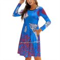 thumbnail image 1 of Robe à Encolure Carrée Récif de Corail Mignonne Ample Imprimée Élégante Robe de Plage Fête Coraux Récif de Corail Mer Bleue Rouge Blanche le, 1 of 5