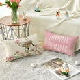 thumbnail image 2 of Happy Easter Hunny Bunny Pink Throw Pillow Covers, 12 x 20 Inch Easter Eggs Bunny Spring Cushion Case for Sofa Couch Set of 4, 2 of 6