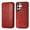 Red, variant on Compatible for Samsung Galaxy S25 Ultra Wallet Case, Embossed Pattern PU Leather Magnetic Suction Flip Cover with Credit Card Holder Kickstand Silicone Anti-Scratches Shockproof Case, Red