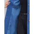 thumbnail image 6 of DARING DIVA Women's Stand Collar Mid-Length Overcoat with Pockets XS Blue, 6 of 6